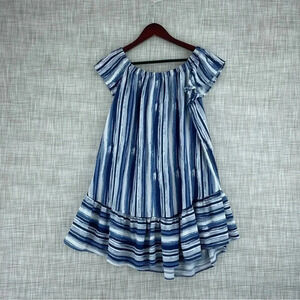 NWT Aqua Womens Size S blue striped dress 0548